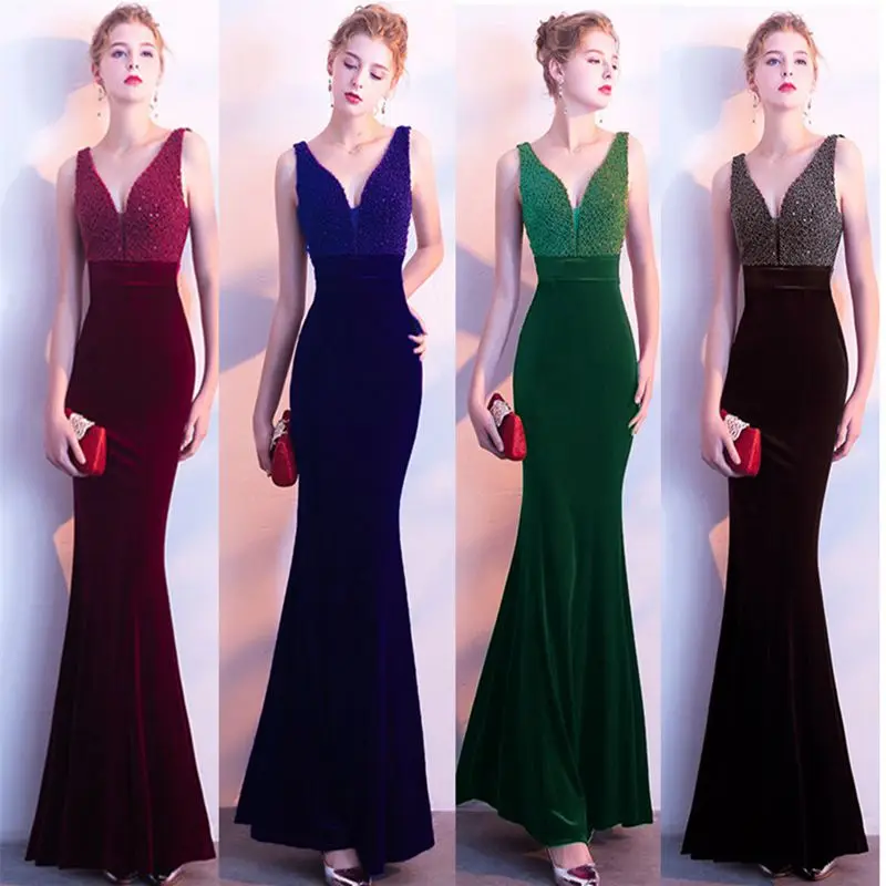 LISYRHJH New Women's Dresses Banquet Fishtail Deep V-neck Elegant Sexy Slim Birthday Party Long Dress
LISYRHJH New Women's Dresses Banquet Fishtail Deep V-neck Elegant Sexy Slim Birthday Party Long Dress