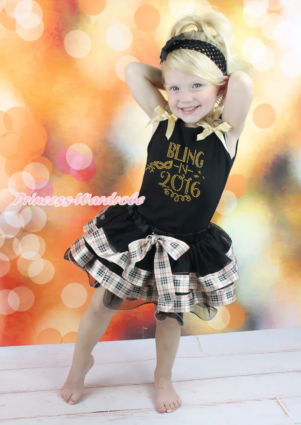 Rhinestone Bling 2017 Black Top Check Plaid Satin Trim Skirt Girls Outfit NB-8Y Rhinestone Bling 2017 Black Top Check Plaid Satin Trim Skirt Girls Outfit NB-8Y<br><br>Aliexpress