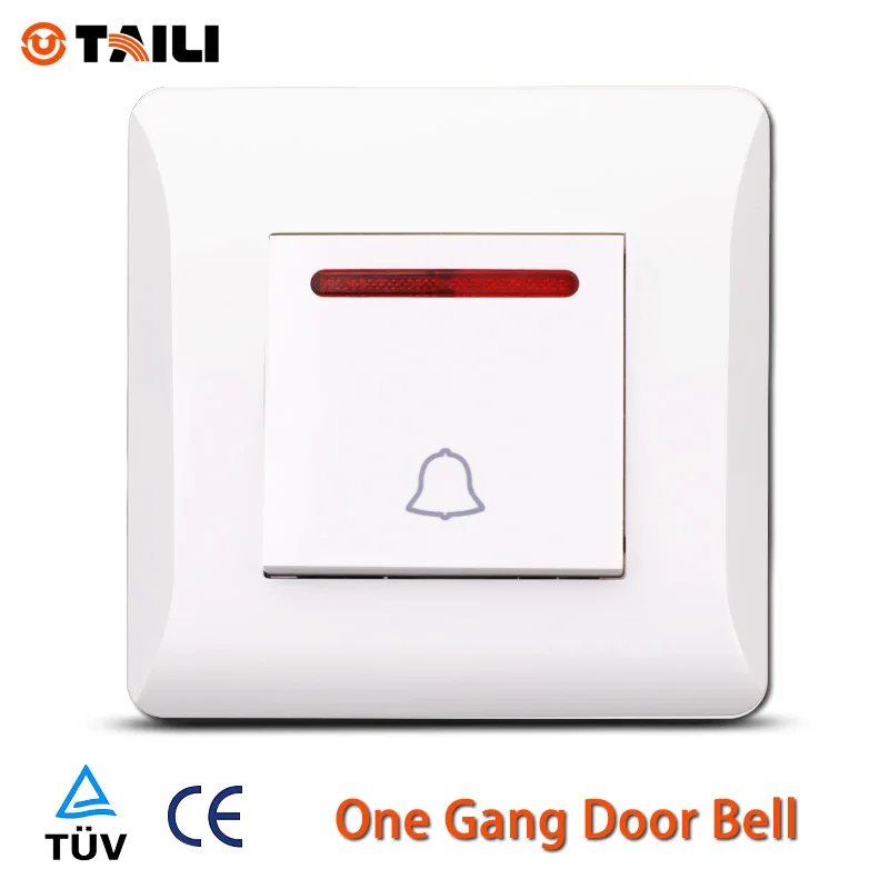 Выключатель дверного звонка TAILI стандарт ЕС выключатель TL0609|wall switch eu standard|eu push