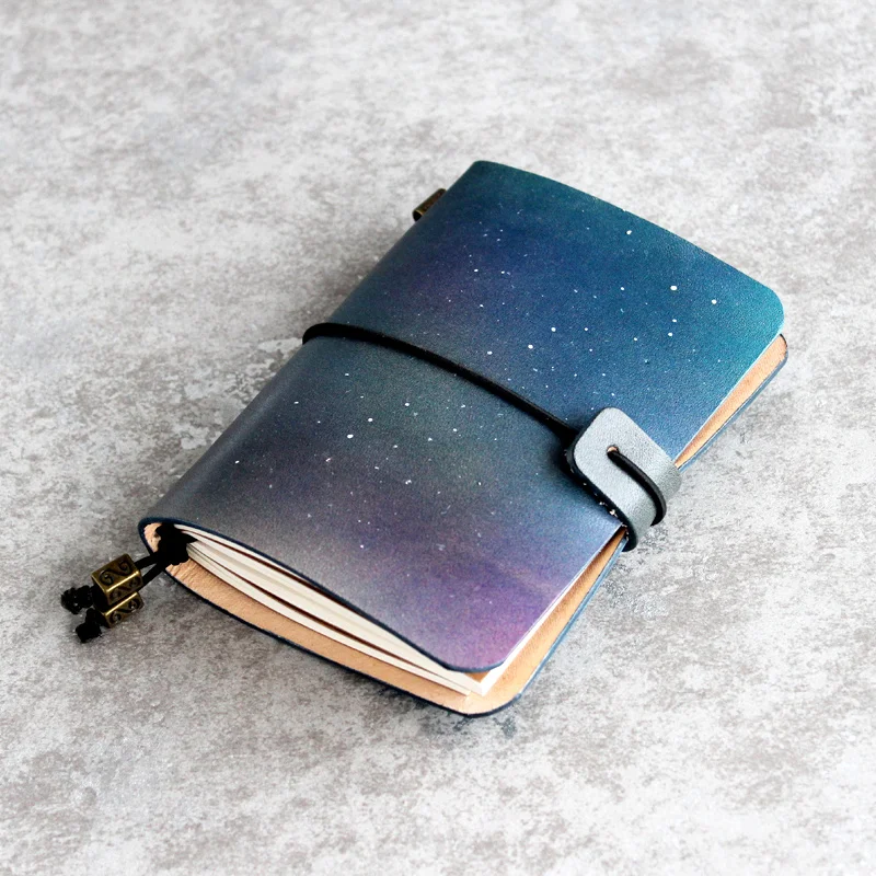 2020 Creative-gift Blue Star Sky Leather Cover Journal Traveler Notebook With Inner Paper Vintage Handmade Cute Travel Note Book
2020 Creative-gift Blue Star Sky Leather Cover Journal Traveler Notebook With Inner Paper Vintage Handmade Cute Travel Note Book