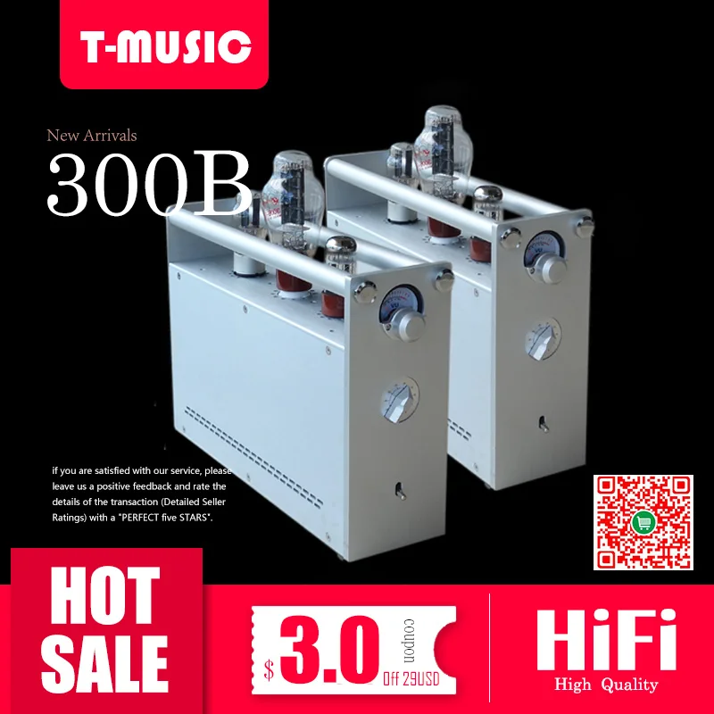 1Pair 300B Mono Block Single-Ended 300B Tube Amplifier Class A Integrated Tube Valve Amplifier, 5U4+6SN7+300B Tube
1Pair 300B Mono Block Single-Ended 300B Tube Amplifier Class A Integrated Tube Valve Amplifier, 5U4+6SN7+300B Tube