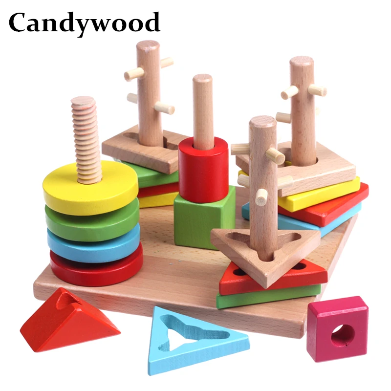 Candywood Baby Wooden Toys Montessori Materials Educational Blocks geometry 5 Pillar Matching Color Shape Wooden Block Toy
Candywood Baby Wooden Toys Montessori Materials Educational Blocks geometry 5 Pillar Matching Color Shape Wooden Block Toy