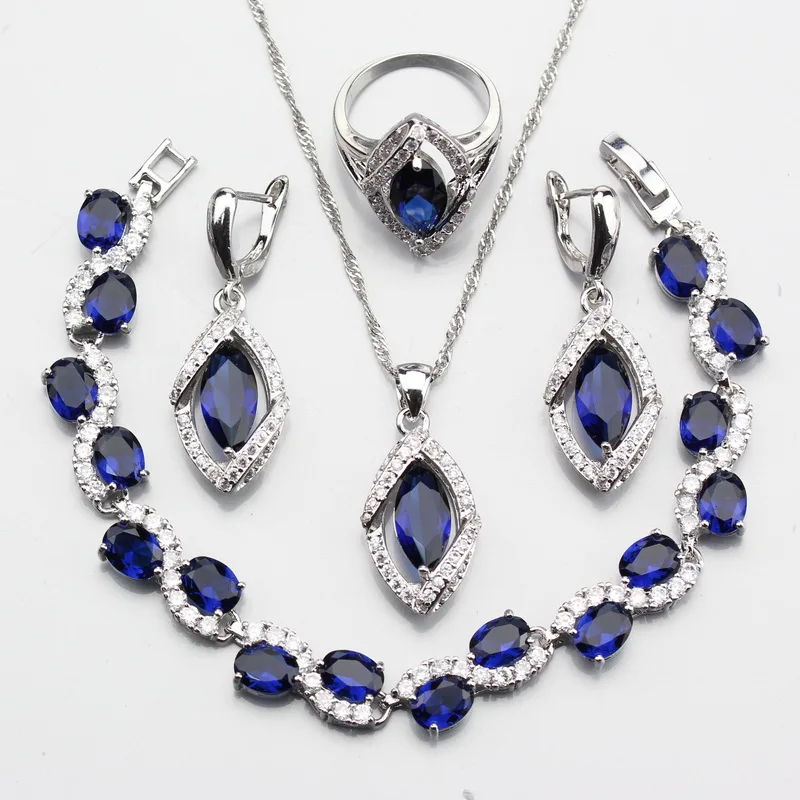 Graceful Blue ZirconRing Size 6# 7# 8# 9# 10# Free Gift Box 925 Sterling Silver Jewelry Set For Women W236
Graceful Blue ZirconRing Size 6# 7# 8# 9# 10# Free Gift Box 925 Sterling Silver Jewelry Set For Women W236