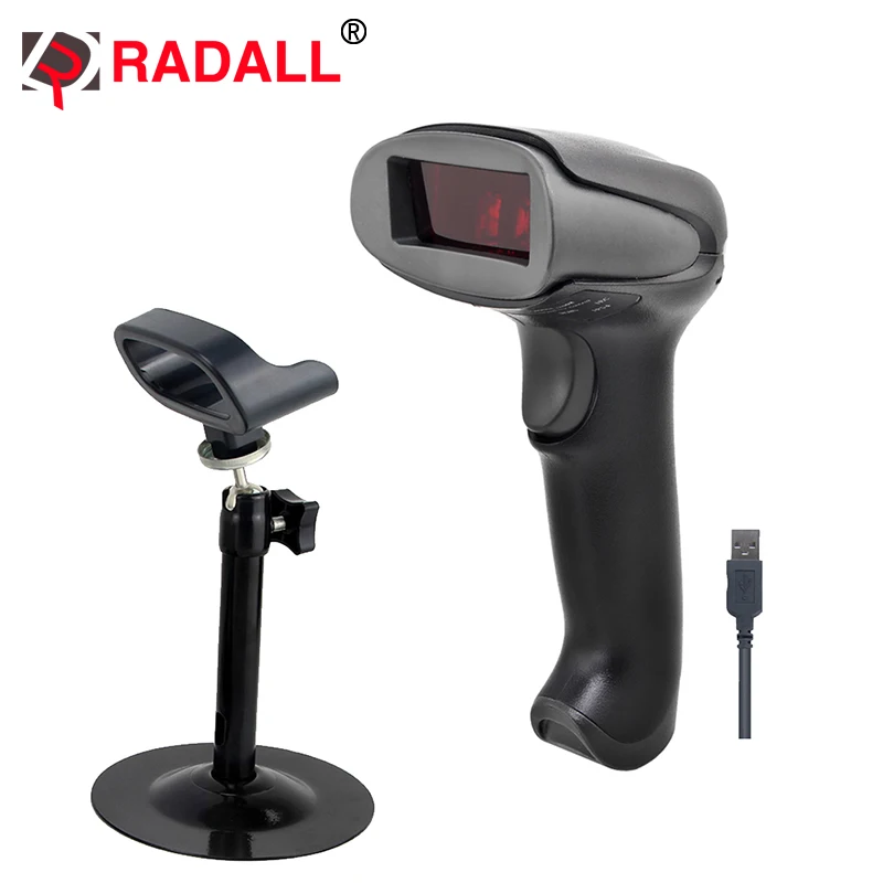 

RADALL Handheld Laser Barcode Scanner Wired 1D USB Cable Bar Code Reader for POS System Supermarket -RD-2013