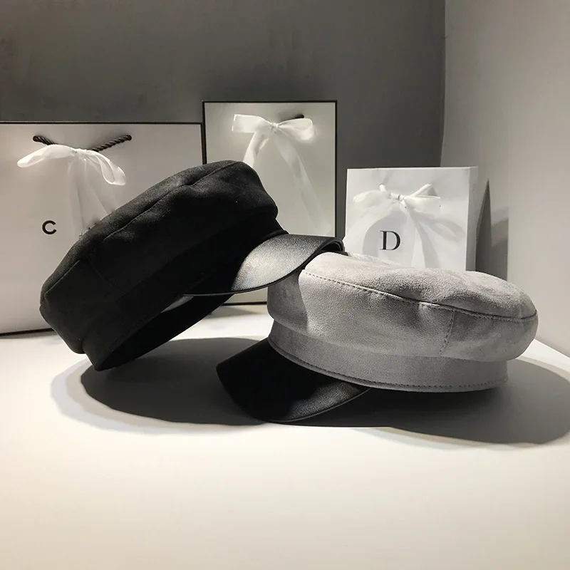 Autumn Winter Military Cap Women Beret Hat Pure Deer Suede Navy Hats Female PU Leather Octagonal Hat British Beret Men's Caps
Autumn Winter Military Cap Women Beret Hat Pure Deer Suede Navy Hats Female PU Leather Octagonal Hat British Beret Men's Caps