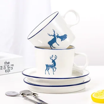 Cartoon elk doodle mug with lid dish,Coffee Cup set Advanced Porcelain Mug For Afternoon tea set Breakfast Cup Drinkware 250ml
Cartoon elk doodle mug with lid dish,Coffee Cup set Advanced Porcelain Mug For Afternoon tea set Breakfast Cup Drinkware 250ml