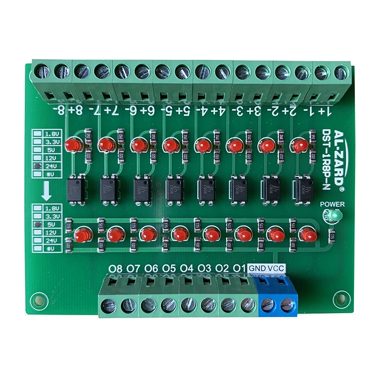 24V to 5V 12V 3.3V 1.8V 8-Channel Optical Isolation Module Signal Level Voltage Conversion Board NPN Output
24V to 5V 12V 3.3V 1.8V 8-Channel Optical Isolation Module Signal Level Voltage Conversion Board NPN Output