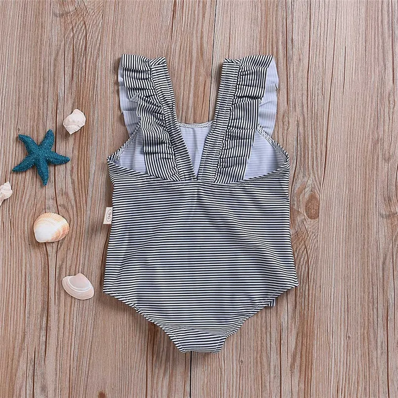 Summer Swimwear for Girls Infant Kids Baby Girls Striped Ruffles Backless One Pieces Swimwear Beach Swimsuit Clothes JE22#F (12)