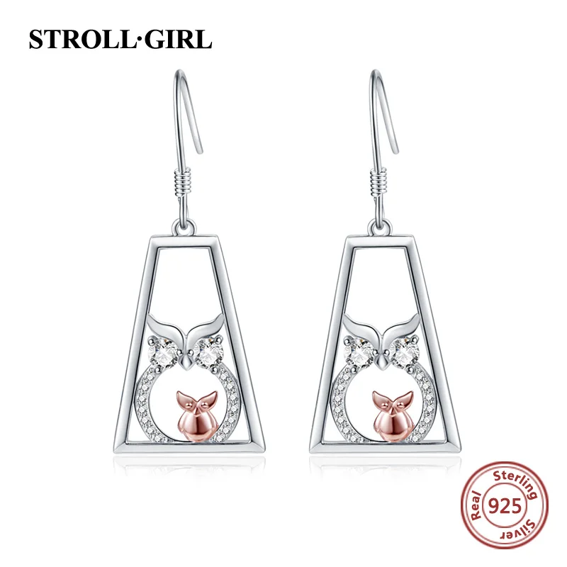 Strollgirl authentic 100% 925 sterling silver earrings lovely owl drop earrings for women fashion sterling silver jewelry
Strollgirl authentic 100% 925 sterling silver earrings lovely owl drop earrings for women fashion sterling silver jewelry