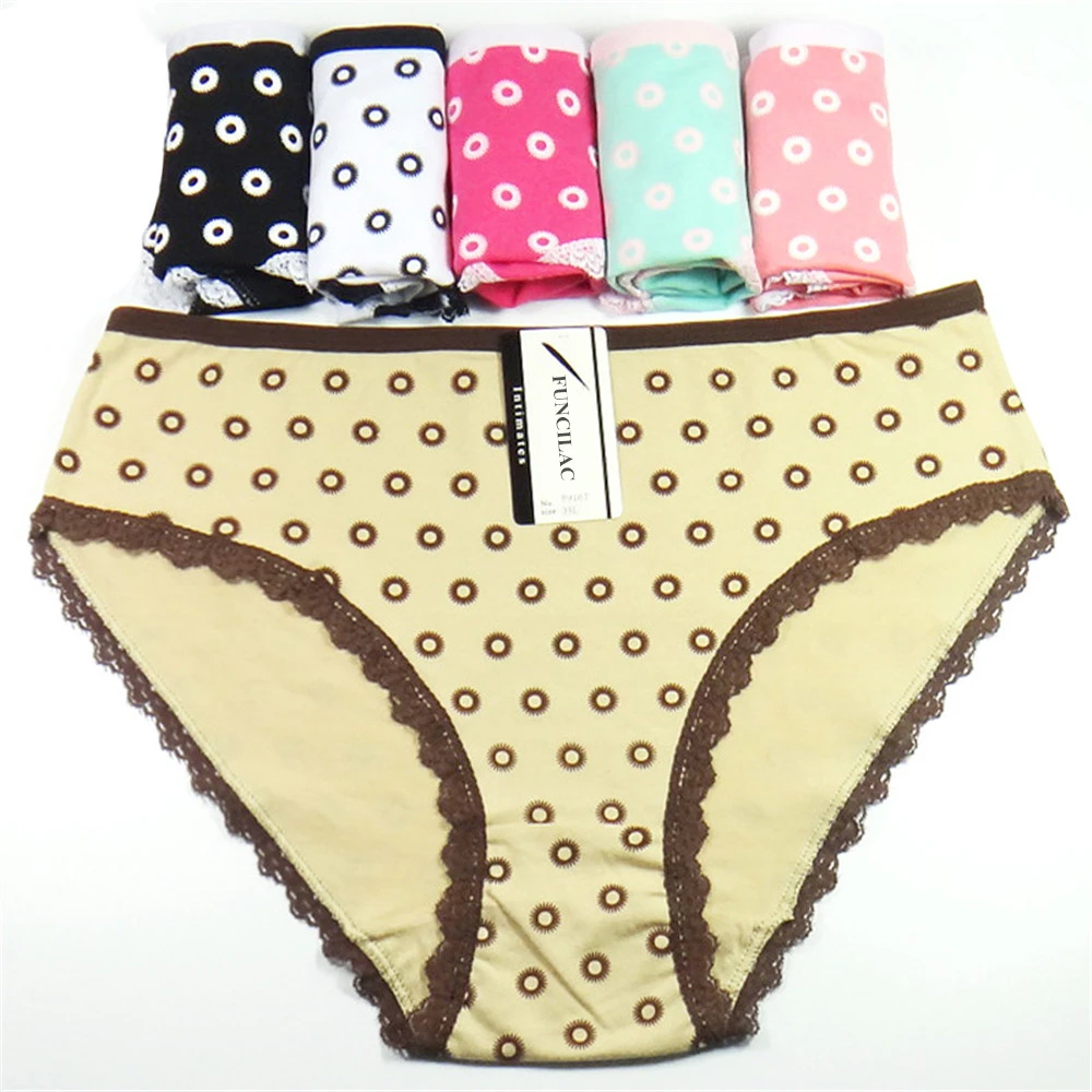 FUNCILAC Cotton women's lace briefs sexy low-rise dot print panties Ladies briefs Cotton Briefs underwear Plus Size 2xl 3xl 4xl
FUNCILAC Cotton women's lace briefs sexy low-rise dot print panties Ladies briefs Cotton Briefs underwear Plus Size 2xl 3xl 4xl