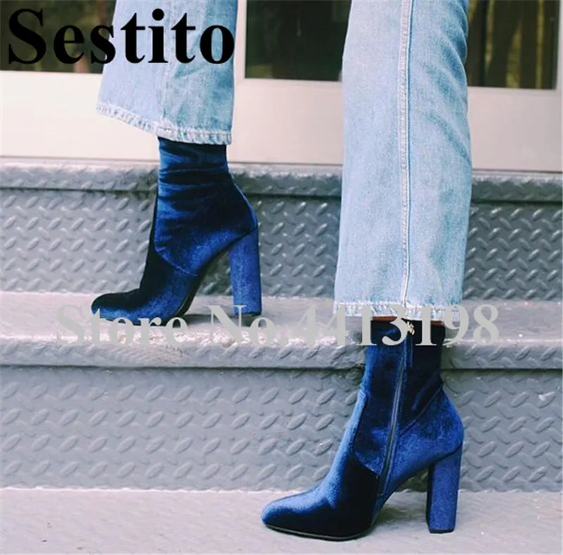 2019 Newest European Fashion Blue Simple Pointed Toe Flock Mid-Calf Short Boots For Women Hoof Heels Zip Keep Warm Women Shoes
2019 Newest European Fashion Blue Simple Pointed Toe Flock Mid-Calf Short Boots For Women Hoof Heels Zip Keep Warm Women Shoes