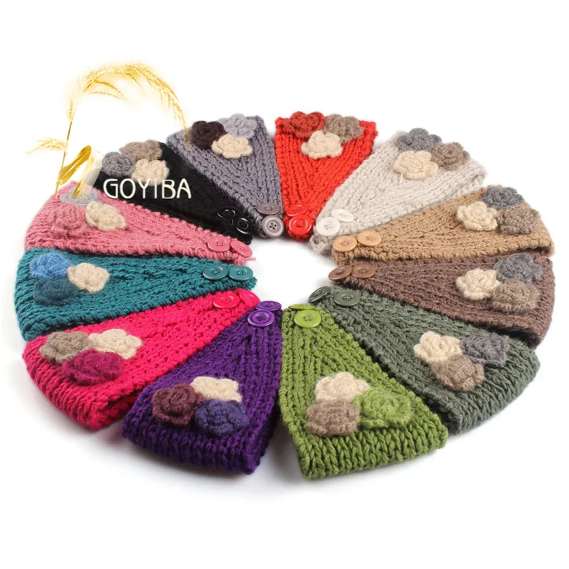 GOYIBA 13 Colors Women's Girl's Winter Flower Crochet Knitting Knitted Headband with Button Headwrap Ear Warmer Turban Hair Band
GOYIBA 13 Colors Women's Girl's Winter Flower Crochet Knitting Knitted Headband with Button Headwrap Ear Warmer Turban Hair Band