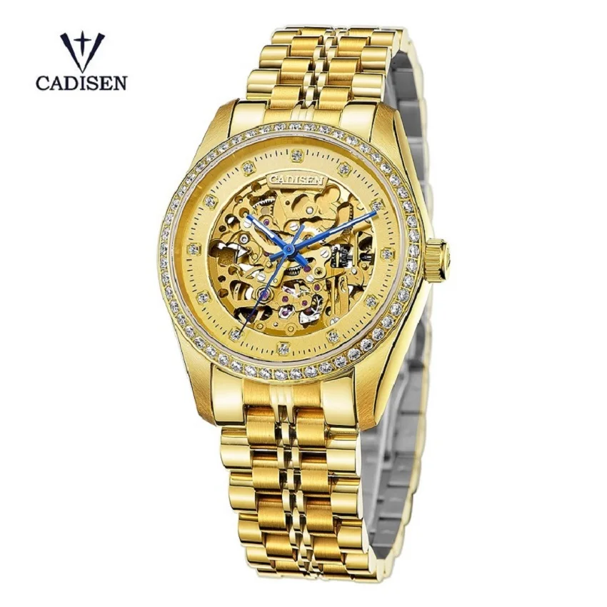 CADISEN top luxury men's gold stainless steel watch band continuously automatic mechanical watch
CADISEN top luxury men's gold stainless steel watch band continuously automatic mechanical watch