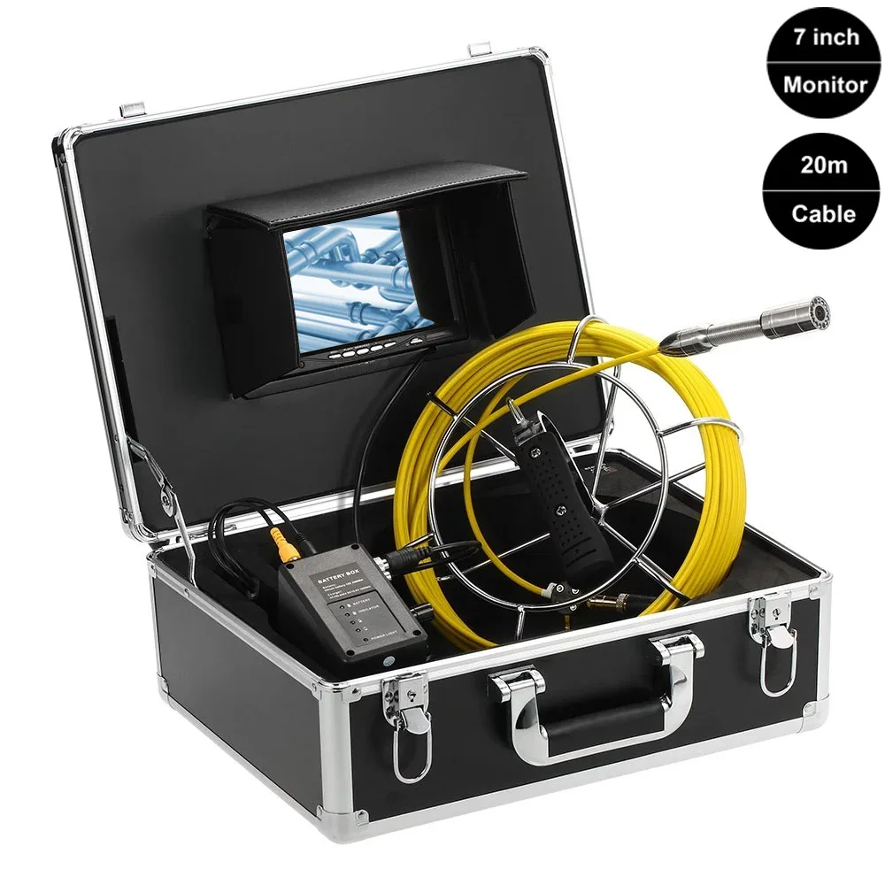 20M Fiberglass Cable Waterproof Industrial Endoscope Inspection System 7" LCD Monitor 12Pcs White LED Lights
20M Fiberglass Cable Waterproof Industrial Endoscope Inspection System 7" LCD Monitor 12Pcs White LED Lights
