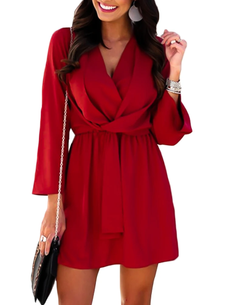 2019 Women Long Sleeve Dress Spun Bow Office Bandage Ladies Short Dresses Woman Party Night V-neck Fashion Women Clothes Vestido
2019 Women Long Sleeve Dress Spun Bow Office Bandage Ladies Short Dresses Woman Party Night V-neck Fashion Women Clothes Vestido