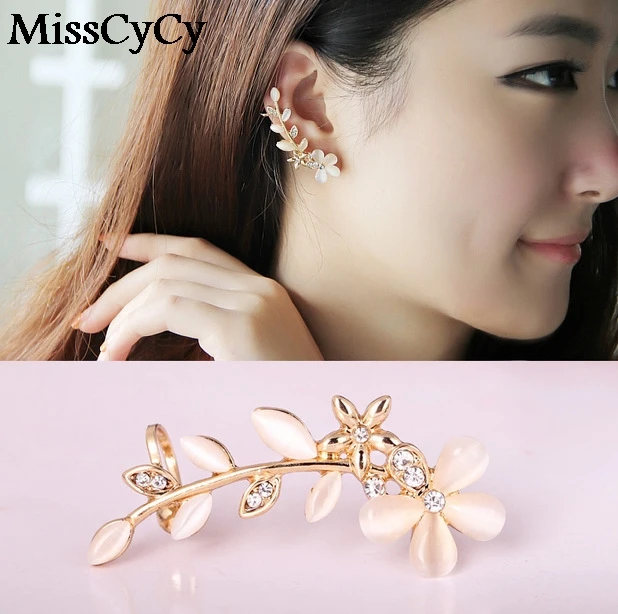 MissCyCy 2016 New Summer Style Fine Jewelry Opal Rhinestone Petal Earrings For Women | Украшения и аксессуары