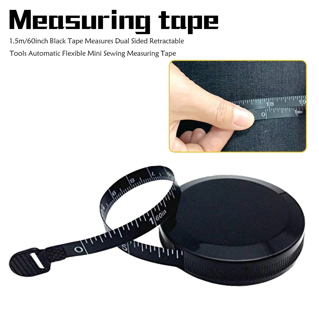 150cm/60inch Tape Measure Portable Retractable Black Ruler Children Height Ruler Centimeter Inch Roll Tape
150cm/60inch Tape Measure Portable Retractable Black Ruler Children Height Ruler Centimeter Inch Roll Tape