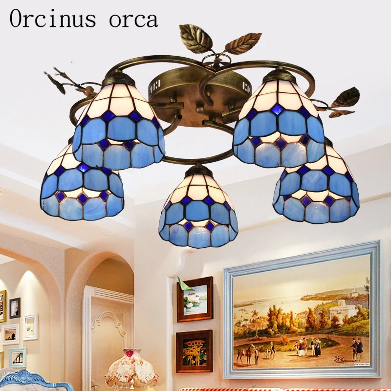 Mediterranean Blue ceiling lamps living room bedroom aisle simple European pastoral style stained glass ceiling lamps
Mediterranean Blue ceiling lamps living room bedroom aisle simple European pastoral style stained glass ceiling lamps