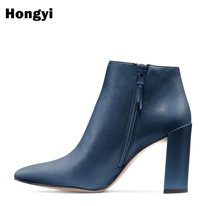 New Fashion Women Blue Pointed Toe Boots High Heels Ankle Boots Concise Booties Chunky Heeled Zipper Women Shoes Botas Mujer
New Fashion Women Blue Pointed Toe Boots High Heels Ankle Boots Concise Booties Chunky Heeled Zipper Women Shoes Botas Mujer