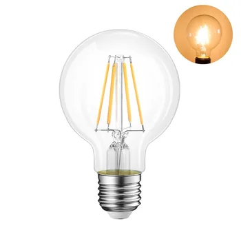 G80 LED Globe Filament Bulb E27 Edison Screw Light Bulb 650Lm 2700K Warm White Equivalent to 60W Incandescent Bulb No Strobe
G80 LED Globe Filament Bulb E27 Edison Screw Light Bulb 650Lm 2700K Warm White Equivalent to 60W Incandescent Bulb No Strobe