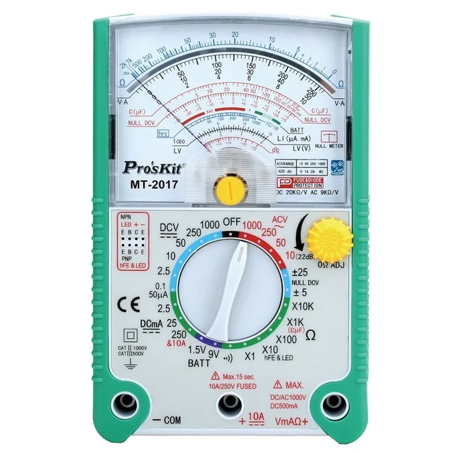 Pro'skit Protective Function Analog Multimeter Safety Professional Voltage Tester Current Resistance Capacitance Tester Meter
Pro'skit Protective Function Analog Multimeter Safety Professional Voltage Tester Current Resistance Capacitance Tester Meter