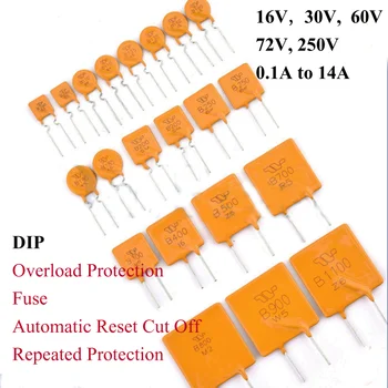 DIP Fuse Automatic Reset Cut Off Overload Protection Repeated Protection Circuit 16V 30V 60V 72V 250V 0.1A to 14A 16V
DIP Fuse Automatic Reset Cut Off Overload Protection Repeated Protection Circuit 16V 30V 60V 72V 250V 0.1A to 14A 16V
