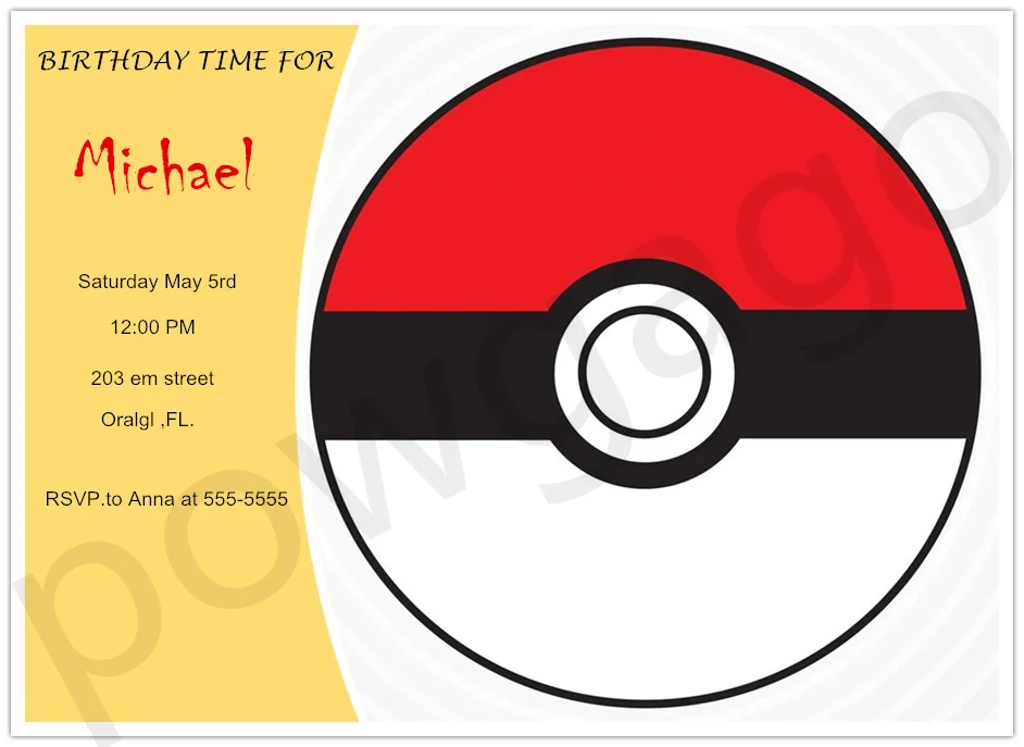Customized Personalized Pokemon Go Party Invitations Pokeball Invites Birthday Party Decorations Kids Party Supplies Baby Shower
Customized Personalized Pokemon Go Party Invitations Pokeball Invites Birthday Party Decorations Kids Party Supplies Baby Shower
