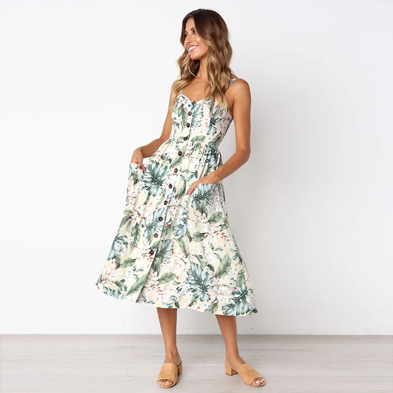 Sexy V Neck Backless Floral Summer Beach sundress dress Women 2019 White Boho Striped Button Sunflower Daisy Party Midi Dresses
Sexy V Neck Backless Floral Summer Beach sundress dress Women 2019 White Boho Striped Button Sunflower Daisy Party Midi Dresses