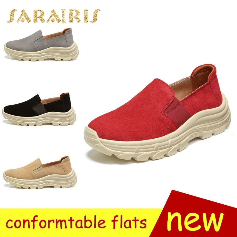 Sarairis Brand New Loafers Luxury Split Leather Flat Platform Shoes Woman Casual Party Office Spring Autumn Flats Female
Sarairis Brand New Loafers Luxury Split Leather Flat Platform Shoes Woman Casual Party Office Spring Autumn Flats Female