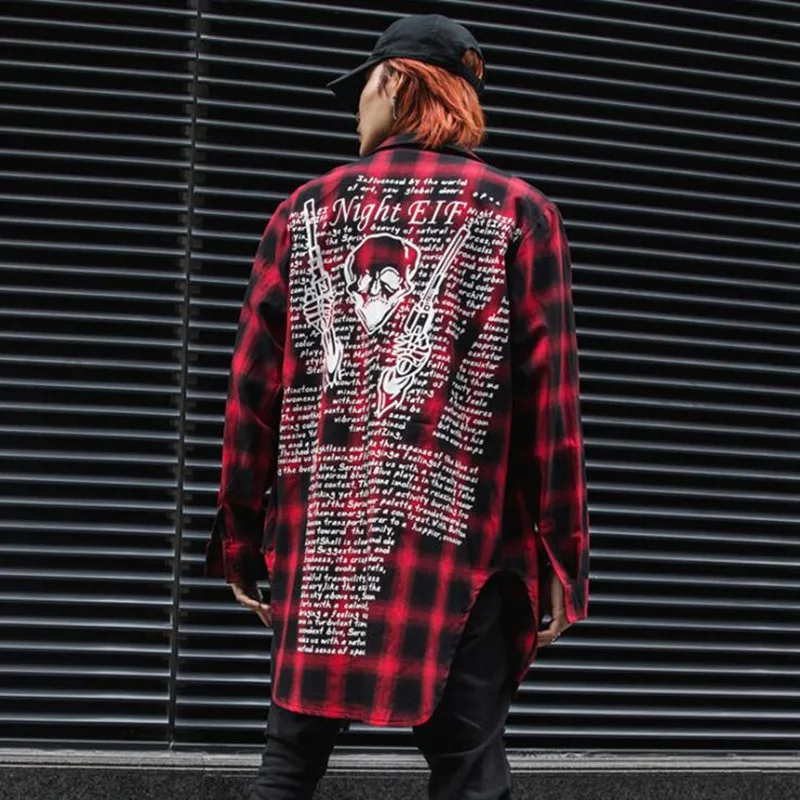 Spring summer fashion printed men plaid long shirt hip hop punk streetwear Korean style vintage men shirts camisa masculina
Spring summer fashion printed men plaid long shirt hip hop punk streetwear Korean style vintage men shirts camisa masculina