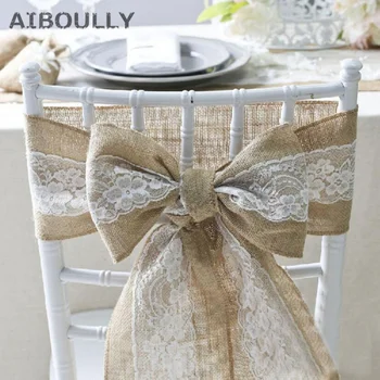 15*275cm Wedding Vintage Natural Brulap Lace Jute Chair Sash Bow For Chair Cover Banquet Wedding centerpiece Party Decor Supply
15*275cm Wedding Vintage Natural Brulap Lace Jute Chair Sash Bow For Chair Cover Banquet Wedding centerpiece Party Decor Supply