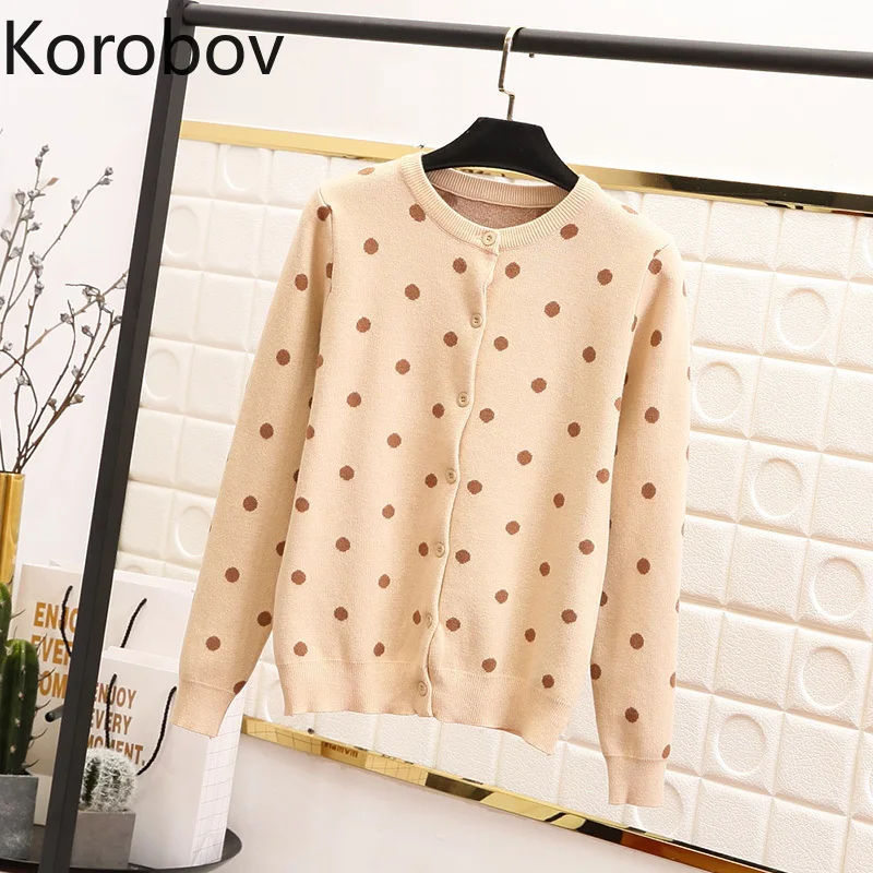 Korobov Spring Autumn Women Cardigan Sweater Thick Warm Sweater Fashion Outwear Female Cardigans Korean Dot Sweater 78548
Korobov Spring Autumn Women Cardigan Sweater Thick Warm Sweater Fashion Outwear Female Cardigans Korean Dot Sweater 78548