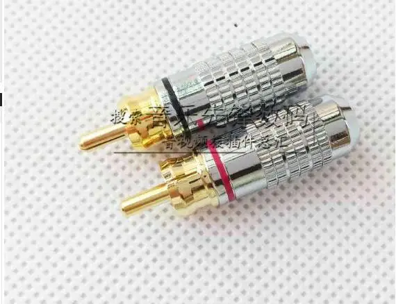 6 шт Взрывные модели из чистой меди Позолоченные RCA штепсельные вилки с покрытием