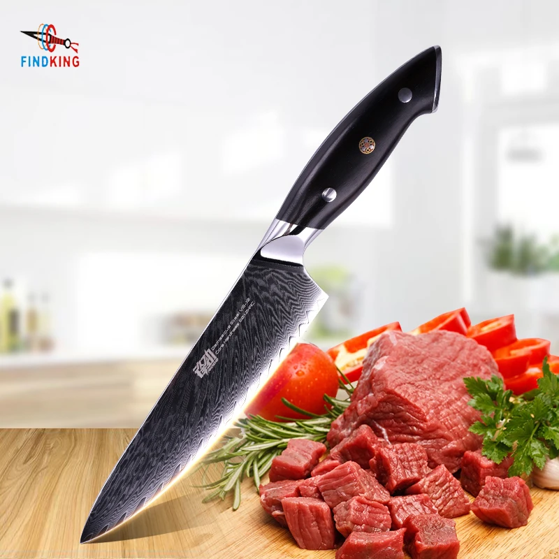 FINDKING профессиональный нож шеф-повара Gyuto, 67 слоев дамасской стали с деревянной ручкой из черного дерева, 8-дюймовый кухонный нож
FINDKING профессиональный нож шеф-повара Gyuto, 67 слоев дамасской стали с деревянной ручкой из черного дерева, 8-дюймовый кухонный нож