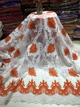 white Orange New Net French Lace Fabric Dress High Quality Nigeria Material Mesh Pearls Stones Wedding Tulle Cord Fabric t4
white Orange New Net French Lace Fabric Dress High Quality Nigeria Material Mesh Pearls Stones Wedding Tulle Cord Fabric t4