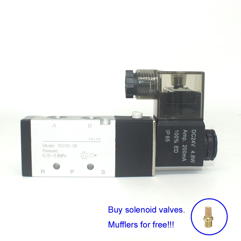3V210-08 Pneumatic Electromagnetic Solenoid Valve 3 Way 2 Position Control Air Gas Magnetic Valve 12V 24V 110V 220V Coil Volt
3V210-08 Pneumatic Electromagnetic Solenoid Valve 3 Way 2 Position Control Air Gas Magnetic Valve 12V 24V 110V 220V Coil Volt