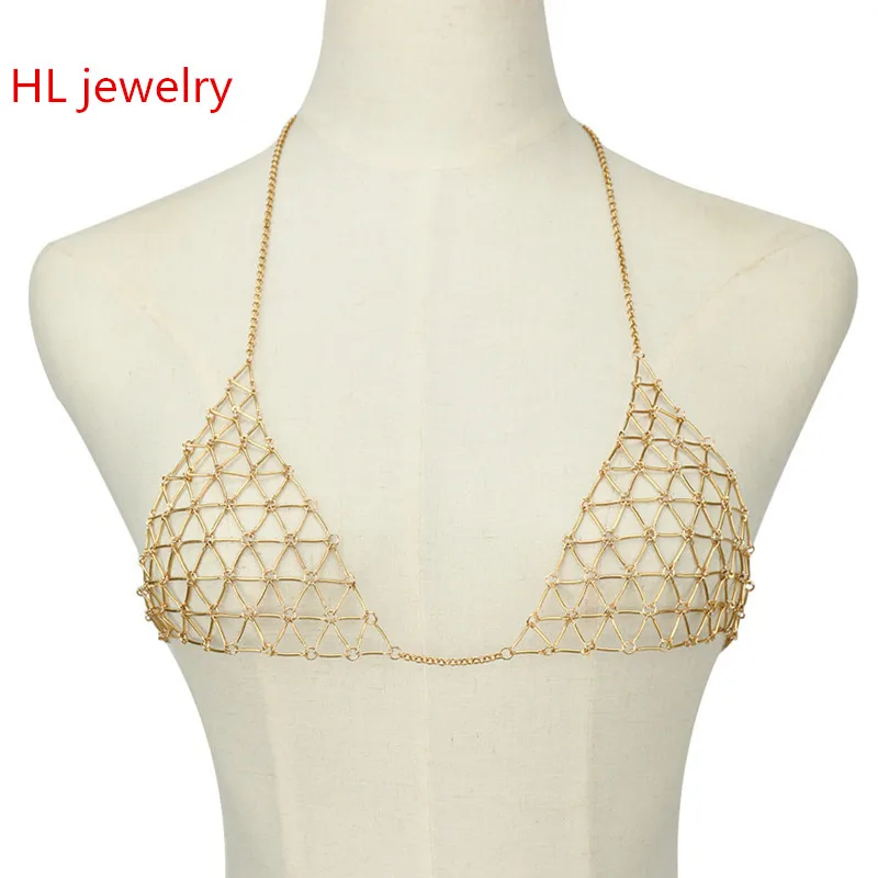 Personality Triangle Women Sexy Body Chain Bikini Bra Net Floral Slave Harness V Necklace Waist Belly Body Chain Bra Jewelry
Personality Triangle Women Sexy Body Chain Bikini Bra Net Floral Slave Harness V Necklace Waist Belly Body Chain Bra Jewelry
