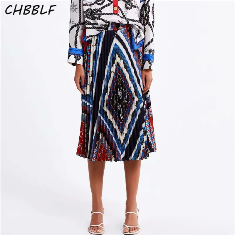 CHBBLF women print mid calf pleated skirt elastic waist vintage elegant female stylish chic long skirts mujer BGB9097
CHBBLF women print mid calf pleated skirt elastic waist vintage elegant female stylish chic long skirts mujer BGB9097