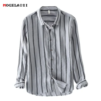 2018 new Shirt men Linen cotton long Sleeve Striped Shirt for man thin Fashion Flax Shirt Linen Men Clothing size M-3XL
2018 new Shirt men Linen cotton long Sleeve Striped Shirt for man thin Fashion Flax Shirt Linen Men Clothing size M-3XL