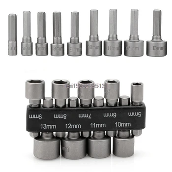 9Pcs Drill Bit 5-13mm Power Nut Driver Drill Bit 1/4" Hex Shank Metric Socket Wrench Screw
9Pcs Drill Bit 5-13mm Power Nut Driver Drill Bit 1/4" Hex Shank Metric Socket Wrench Screw