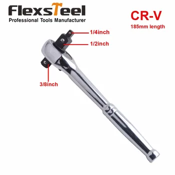 3 In 1 CR-V 1/4",3/8" & 1/2" Drive Ratchet Wrench 185mm 72 Teeth Quick Release Reversible Ratchet Spanner Wrench for Repair Tool
3 In 1 CR-V 1/4",3/8" & 1/2" Drive Ratchet Wrench 185mm 72 Teeth Quick Release Reversible Ratchet Spanner Wrench for Repair Tool