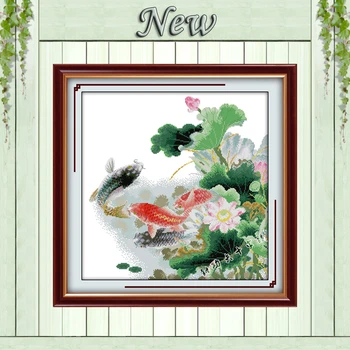 Lotus carps picture decor paintings counted printed on canvas DMC 11CT 14CT Chinese Cross Stitch kits embroidery needlework Sets
Lotus carps picture decor paintings counted printed on canvas DMC 11CT 14CT Chinese Cross Stitch kits embroidery needlework Sets