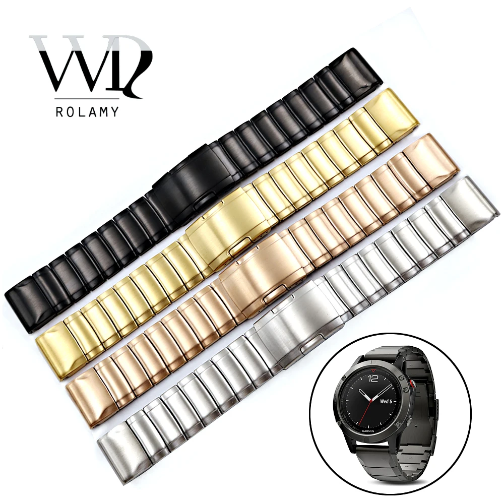 Rolamy 20 22 26mm 316L Stainless Steel Easy Quick Install Replacement Watch Bands Bracelets Straps For Garmin Fenix 3/5/5X/5S
Rolamy 20 22 26mm 316L Stainless Steel Easy Quick Install Replacement Watch Bands Bracelets Straps For Garmin Fenix 3/5/5X/5S