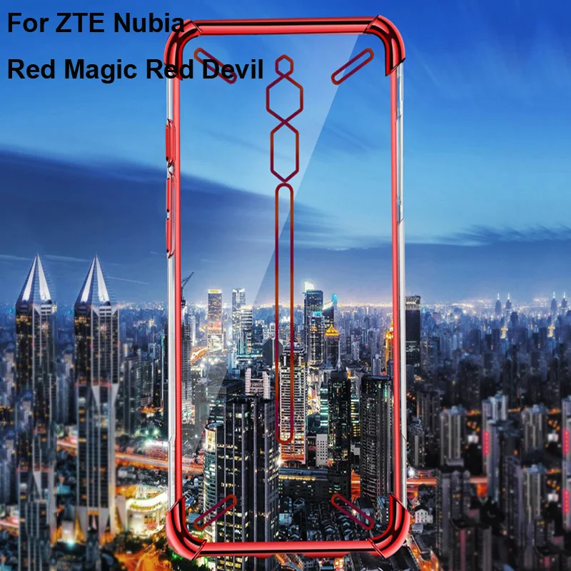 

Soft TPU Case For Nubia Red Magic Red Devil Case Ultra Thin Transparent Plating Shining Case NX609J Mixed Silicon Phone Cover