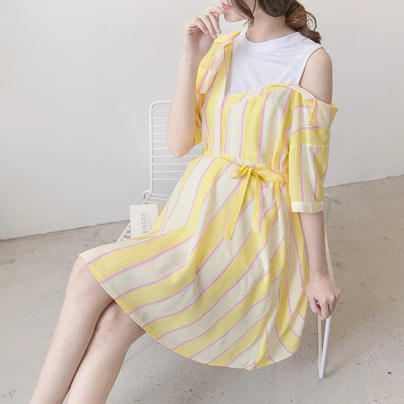2018 Summer New Loose Fashion Strapless Striped Maternity Fashion Dress Pregnancy Clothes Summer Pregnant-clothes
2018 Summer New Loose Fashion Strapless Striped Maternity Fashion Dress Pregnancy Clothes Summer Pregnant-clothes