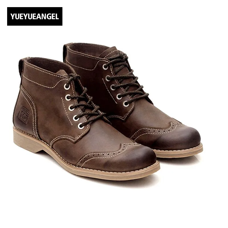 Fashion Mens Ankle Shoes Vintage Boots Handmade Casual Genuine Leather Work Safety Shoes Lace Up Motorcycle Boots Hombre
Fashion Mens Ankle Shoes Vintage Boots Handmade Casual Genuine Leather Work Safety Shoes Lace Up Motorcycle Boots Hombre