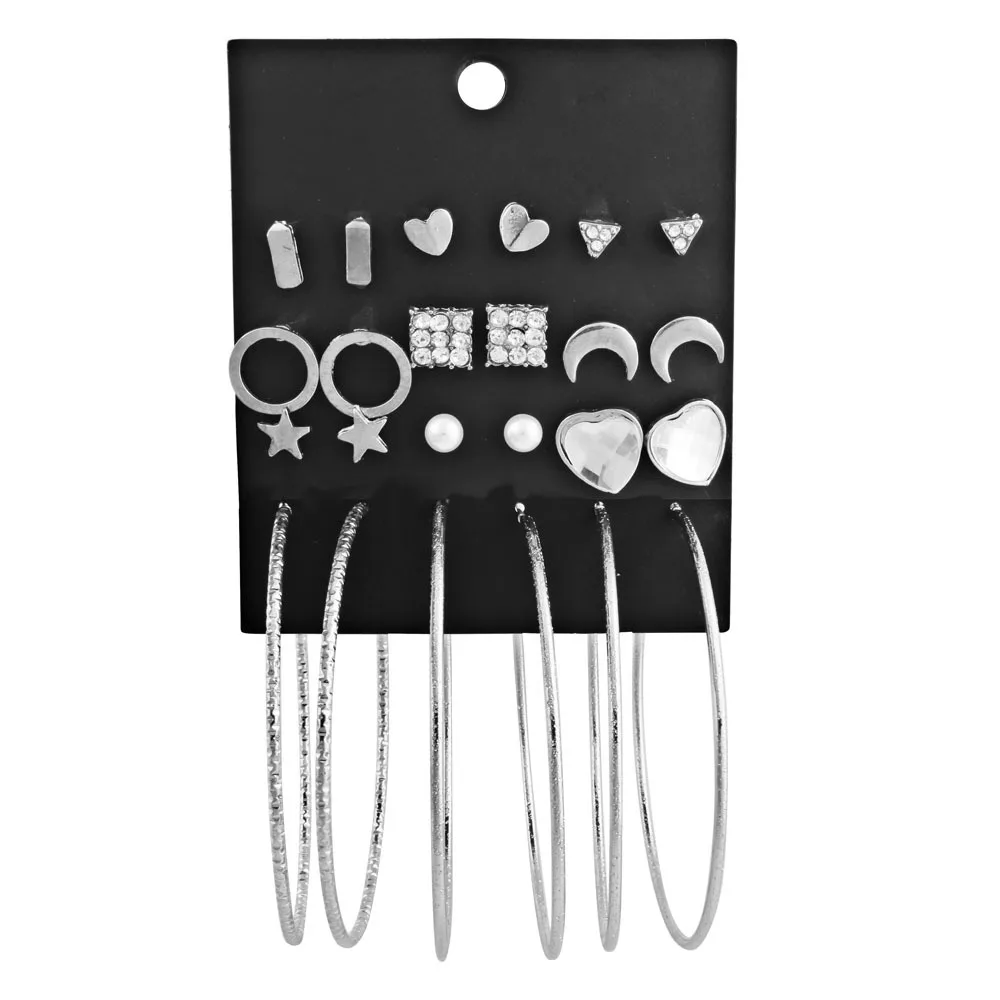 8Seasons Punk Style Geometric Heart And Five-Pointed Star Big Circle Personality Drop Earrings Set For Women Party Club Jewelry
8Seasons Punk Style Geometric Heart And Five-Pointed Star Big Circle Personality Drop Earrings Set For Women Party Club Jewelry