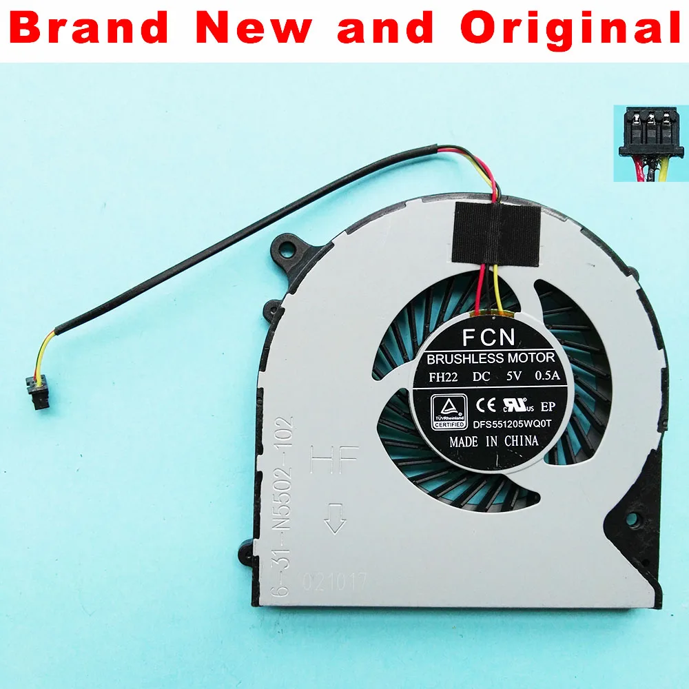 New cpu fan for Clevo W350DW F57 m510D1 F57 F57-D5R D1 D1T D2 D3 D2R 6-31-N5502-102 cpu cooling fan cooler DFS551205WQ0T FH22
New cpu fan for Clevo W350DW F57 m510D1 F57 F57-D5R D1 D1T D2 D3 D2R 6-31-N5502-102 cpu cooling fan cooler DFS551205WQ0T FH22