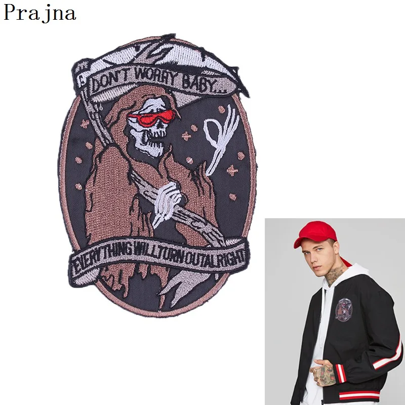 Prajna Grim Reaper Iron On Patch Thanatos Patches For Clothing Punk Sticker On Jeans DIY Biker Jacket Embroidery Badges Sickle
Prajna Grim Reaper Iron On Patch Thanatos Patches For Clothing Punk Sticker On Jeans DIY Biker Jacket Embroidery Badges Sickle