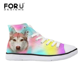 FORUDESIGNS Women's Vulcanize Shoes Colorful Dog Prints Casual Canvas Shoes Female High Top Lace-up Ladies Flats Rubber Shoes
FORUDESIGNS Women's Vulcanize Shoes Colorful Dog Prints Casual Canvas Shoes Female High Top Lace-up Ladies Flats Rubber Shoes